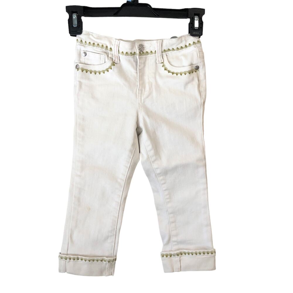 Matilda Jane Enchanted Garden Logan Cropped Straight‎ Leg White Jeans Girls 6